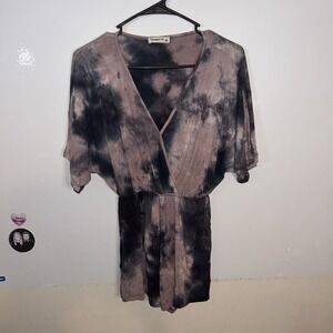 Ginger G Blue & Pink‎ Tie Dye Boho Romper Size Medium
